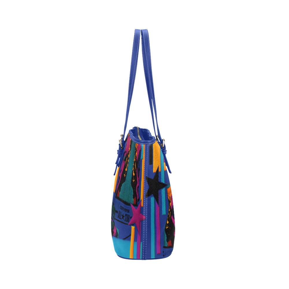 Pop Art Bag Leather Tote Bag/Large (Model 1651)