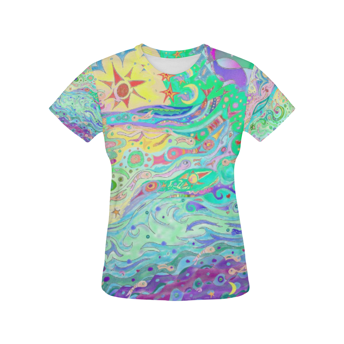 Beltaine Seashore Dreaming Art Top All Over Print T-Shirt for Women (USA Size) (Model T40)