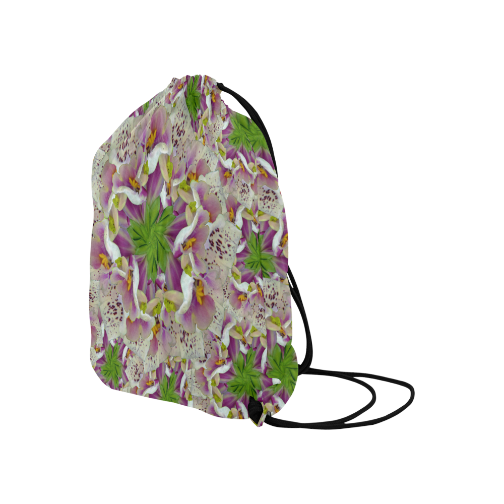 Digitalis Purpurea Flora Large Drawstring Bag Model 1604 (Twin Sides)  16.5"(W) * 19.3"(H)