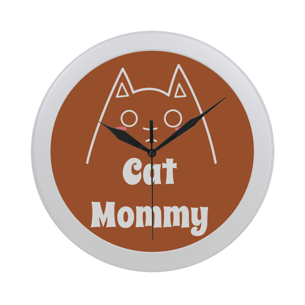 Love My Cat Mommy Circular Plastic Wall clock