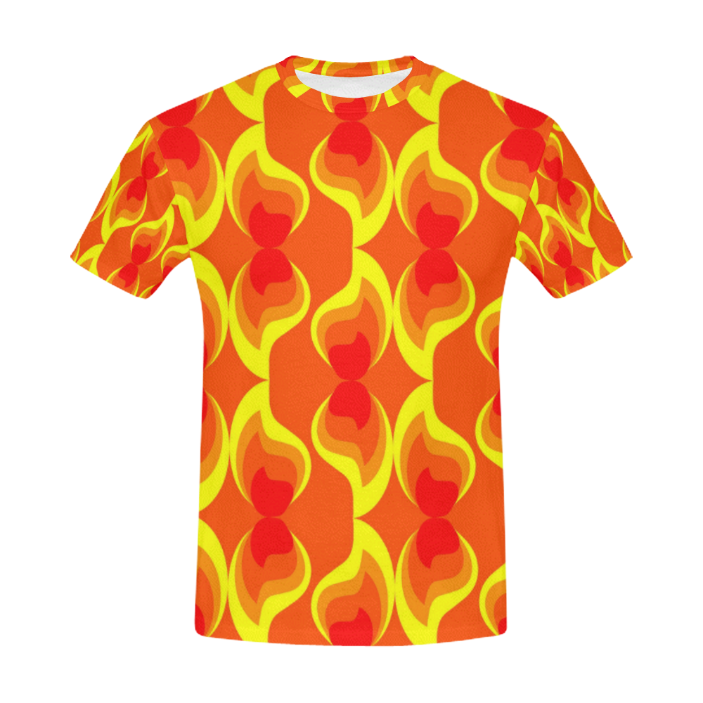 FLAMES All Over Print T-Shirt for Men (USA Size) (Model T40) | ID: D1552370
