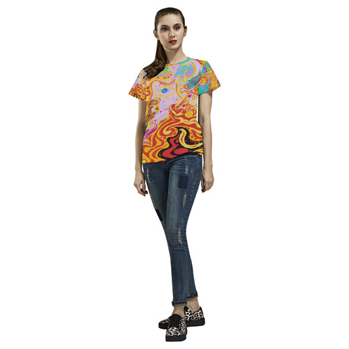 Hair of the Divine Universe Top All Over Print T-Shirt for Women (USA Size) (Model T40)