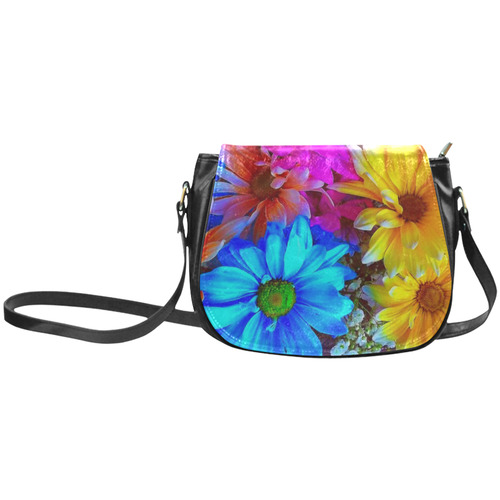 Amazing Floral 27 B by FeelGood Classic Saddle Bag/Large (Model 1648)