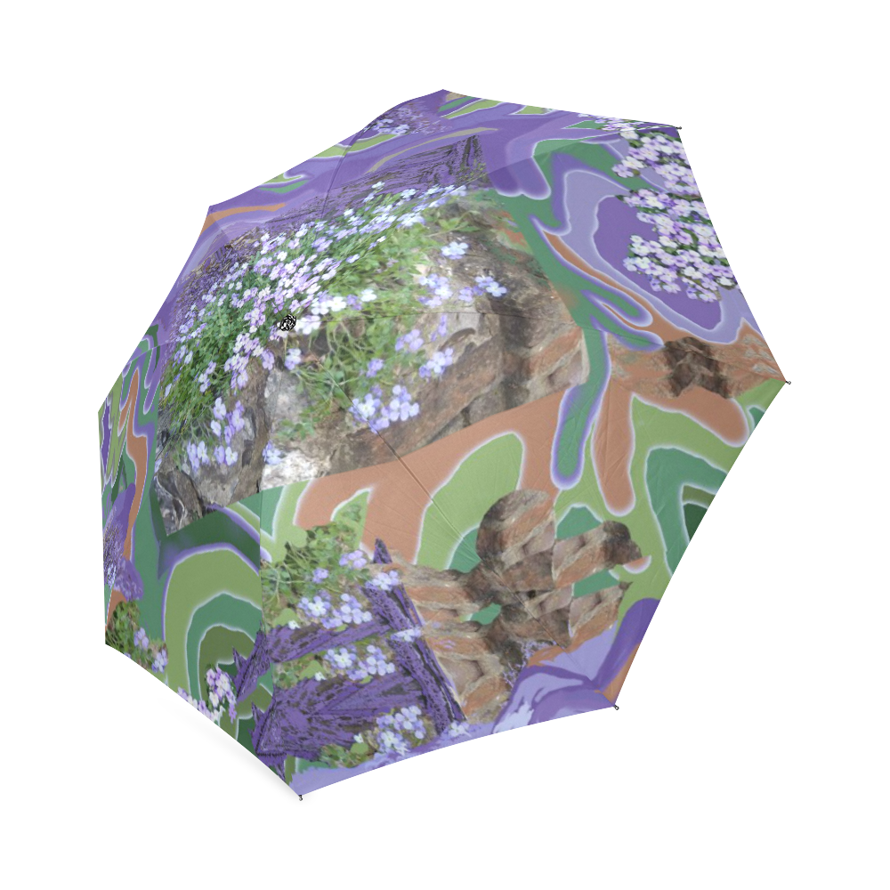 Purple Flower Photo Art Umbrella Foldable Umbrella (Model U01)