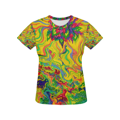 Swampy Garden Art Top All Over Print T-Shirt for Women (USA Size) (Model T40)