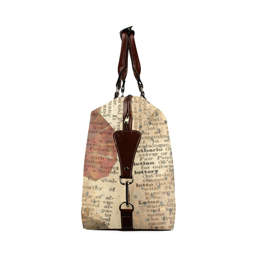 Brown Book Ephemera Classic Travel Bag (Model 1643) Remake