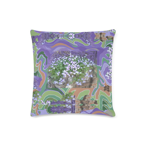 Purple Flower Photo Art Cushion Custom Zippered Pillow Case 16"x16"(Twin Sides)