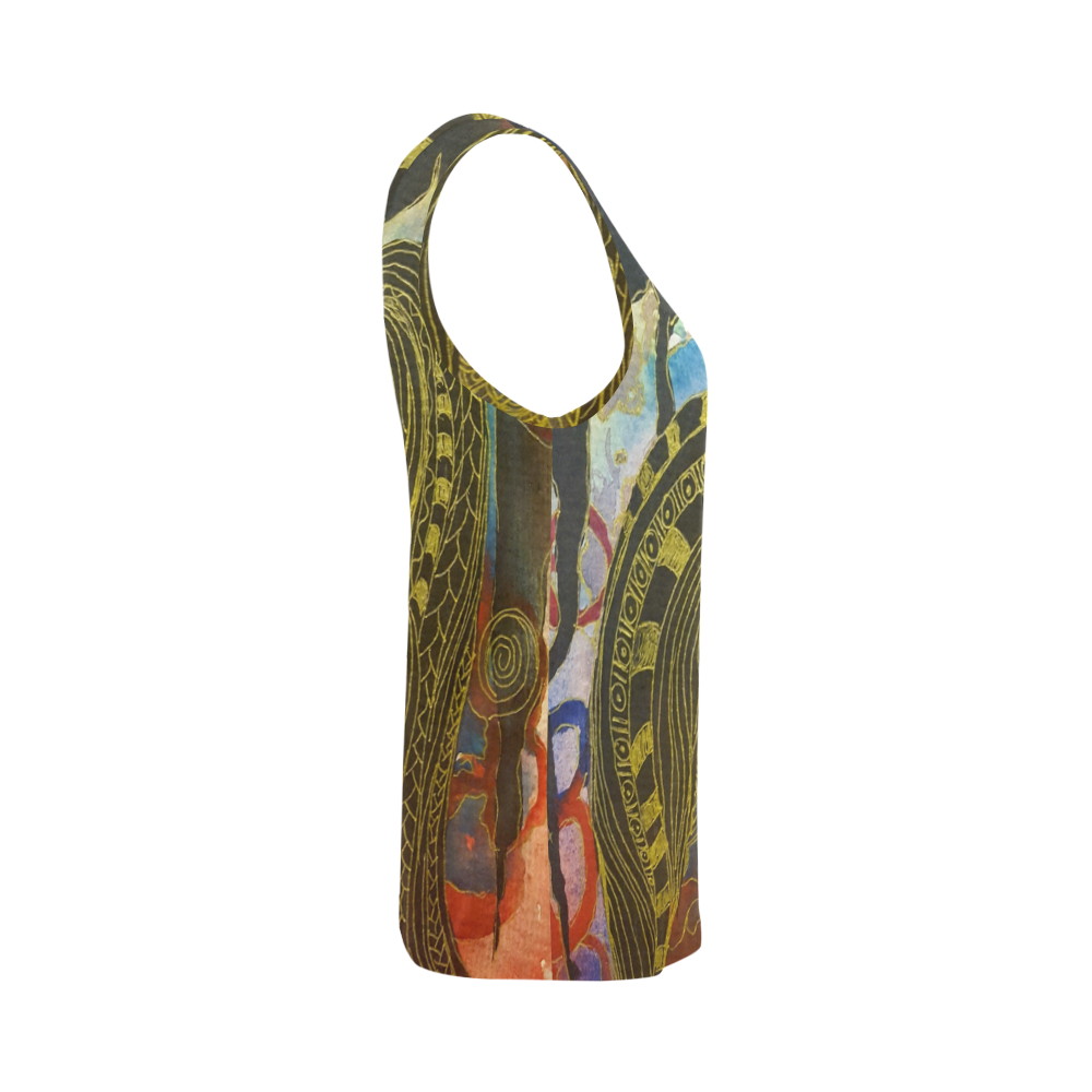 Abstract Lady All Over Print Tank Top for Women (Model T43)