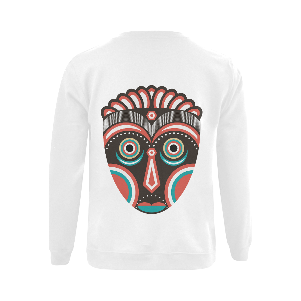 Lulua Ethnic Tribal Mask Gildan Crewneck Sweatshirt(NEW) (Model H01)