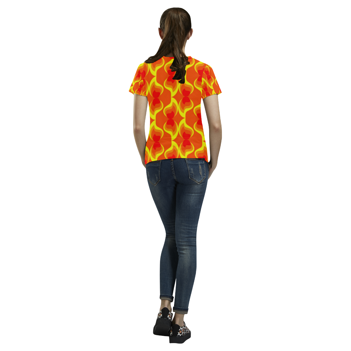 FLAMES All Over Print T-Shirt for Women (USA Size) (Model T40)