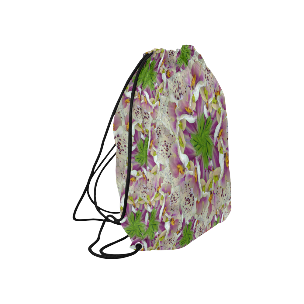 Digitalis Purpurea Flora Large Drawstring Bag Model 1604 (Twin Sides)  16.5"(W) * 19.3"(H)