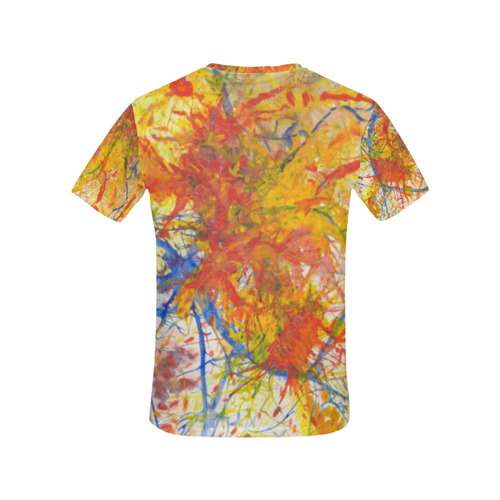 Aflame with Flower Art Top All Over Print T-Shirt for Women (USA Size) (Model T40)
