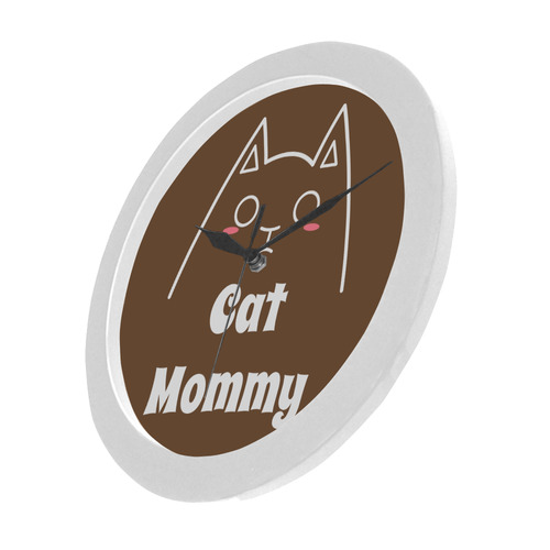 Love My Cat Mommy Circular Plastic Wall clock