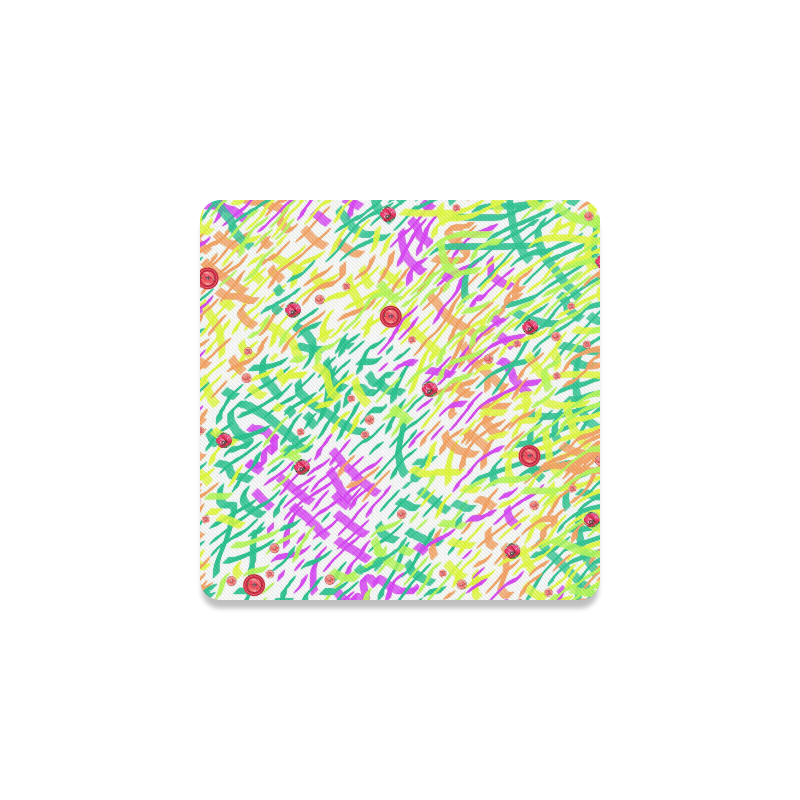Grass World Art with Poppies Coaster Square Coaster