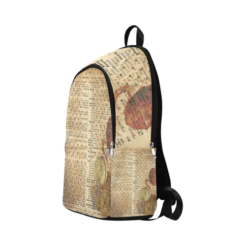 Brown Book Ephemera Fabric Backpack for Adult (Model 1659)