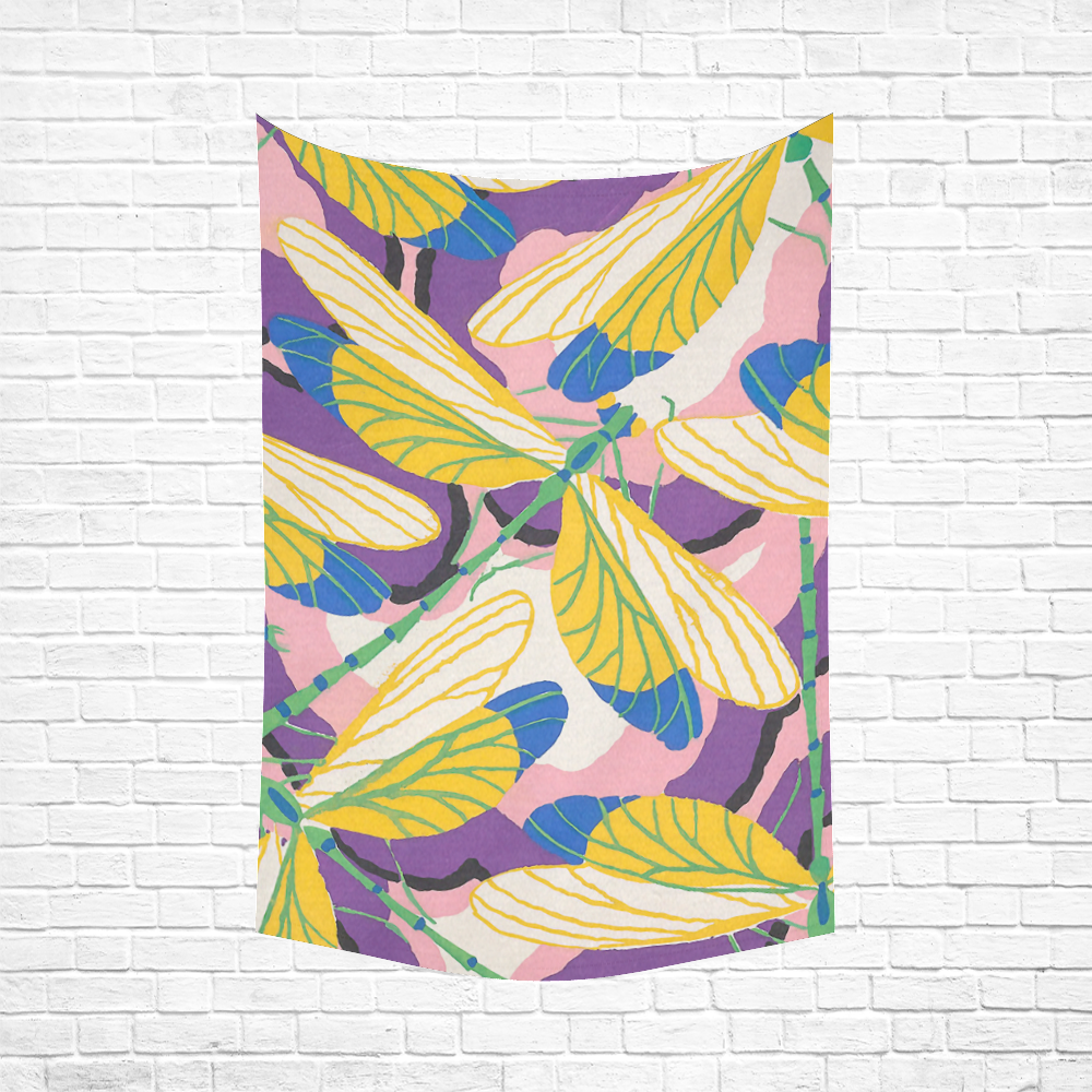 Dragonflies Eugène Séguy Art Deco Cotton Linen Wall Tapestry 60"x 90"