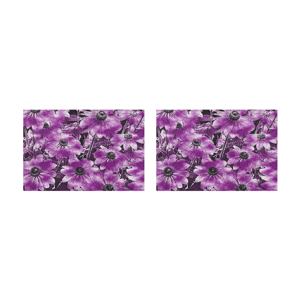 wonderful sparkling Floral D by JamColors Placemat 12’’ x 18’’ (Set of 2)