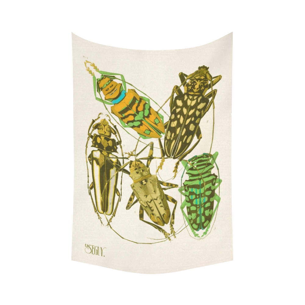 Eugène Séguy Art Deco Insects 11b Cotton Linen Wall Tapestry 60"x 90"