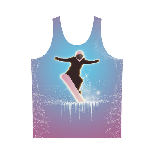 Snowboarding, snowflakes and ice All Over Print Tank Top for Men (Model T43)