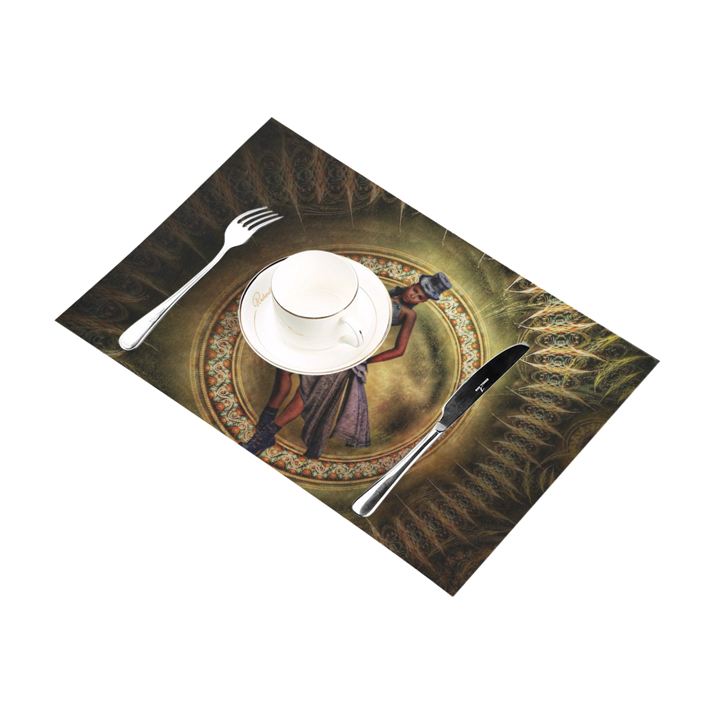 fantasy Steampunk Lady B by JamColors Placemat 12’’ x 18’’ (Set of 6)