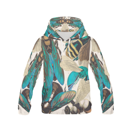 Eugène Séguy Art Deco Insects 12 All Over Print Hoodie for Women (USA Size) (Model H13)