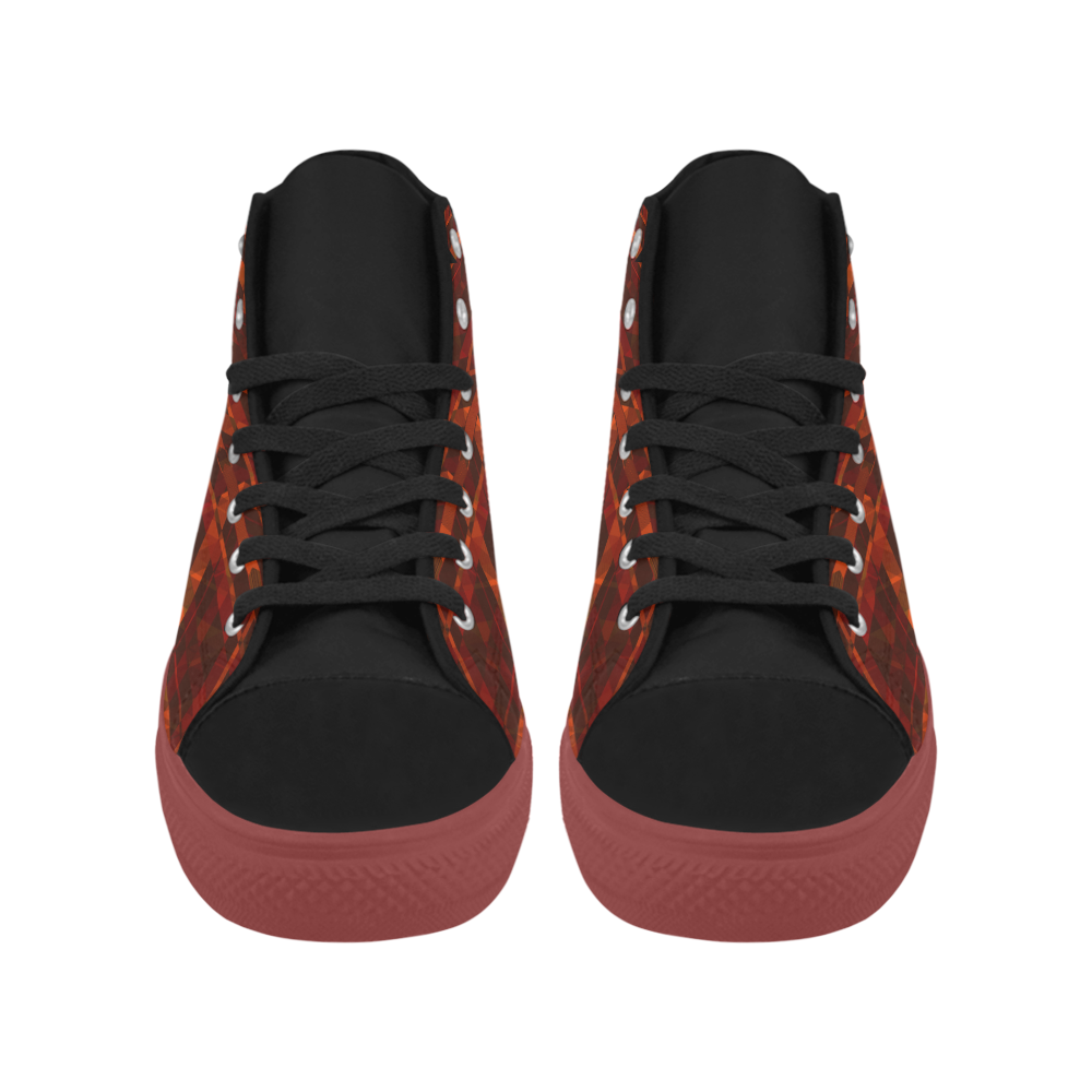 Sci Fi Horror Geometric design Aquila High Top Microfiber Leather Men's Shoes (Model 032)