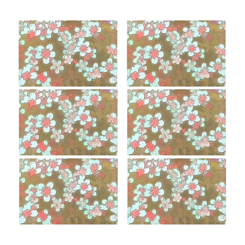 lovely floral 29 A by FeelGood Placemat 12’’ x 18’’ (Set of 6)