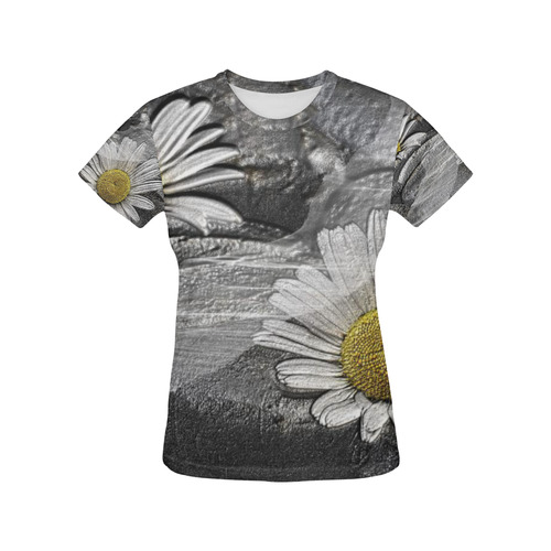 Daisy and Tulle All Over Print T-Shirt for Women (USA Size) (Model T40)