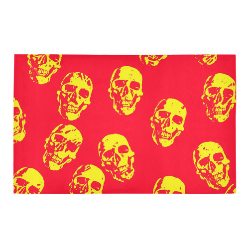hot skulls, red yellow by JamColors Bath Rug 20''x 32''