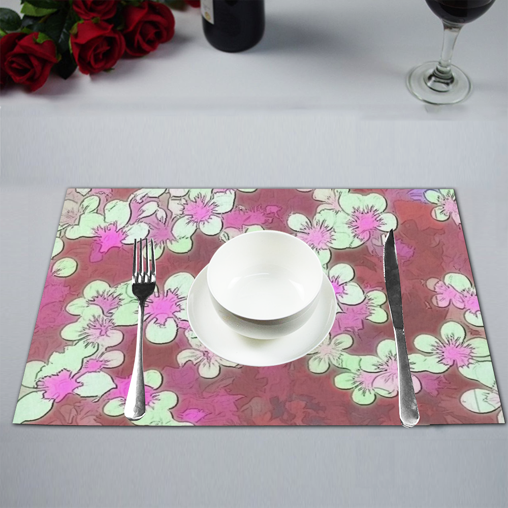 lovely floral 29 B by FeelGood Placemat 12’’ x 18’’ (Set of 2)