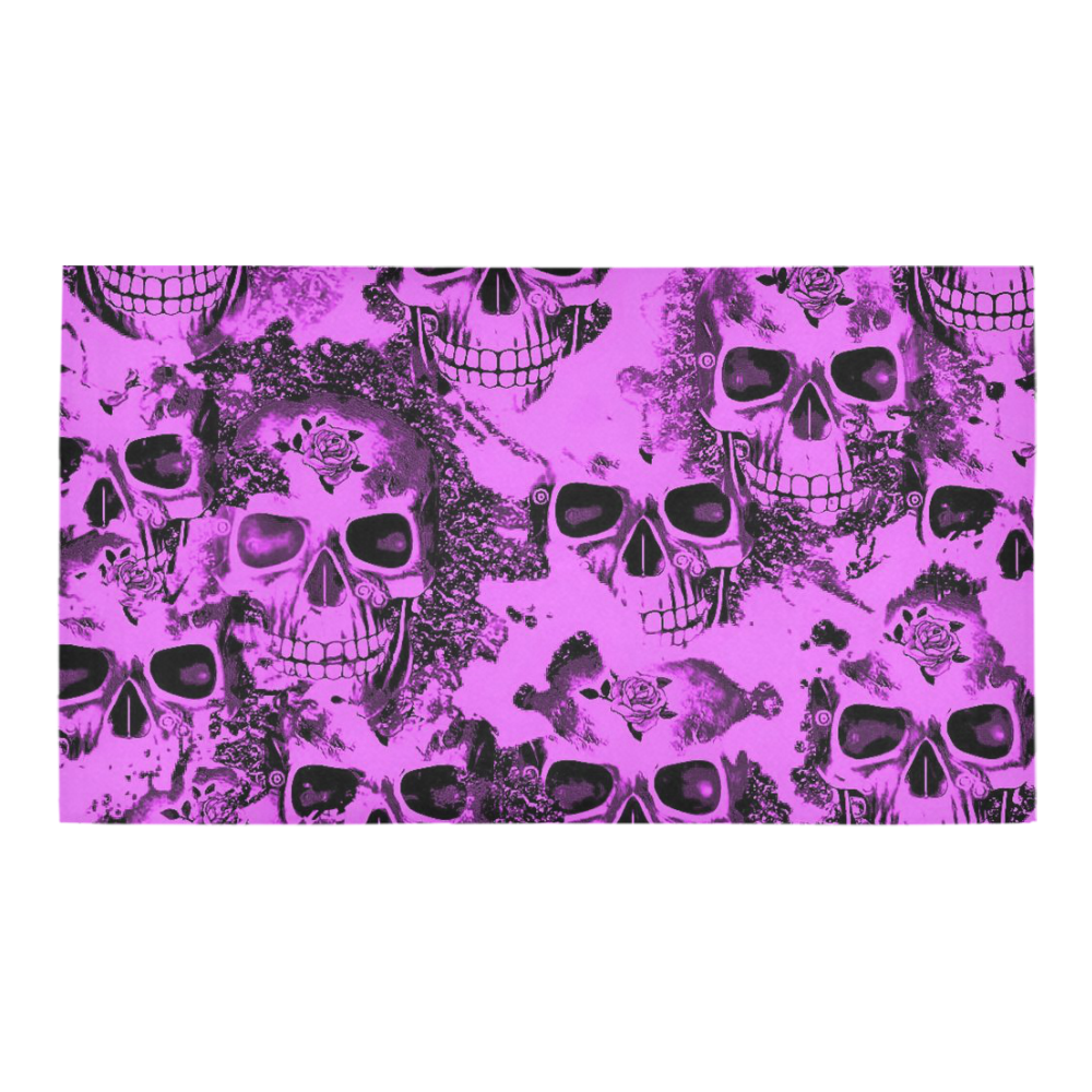 cloudy Skulls pink by JamColors Bath Rug 16''x 28''