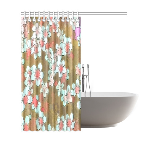 lovely floral 29 A by FeelGood Shower Curtain 69"x72"