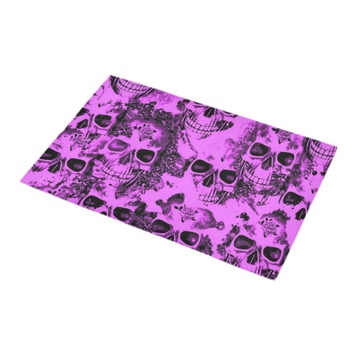 cloudy Skulls pink by JamColors Bath Rug 16''x 28''