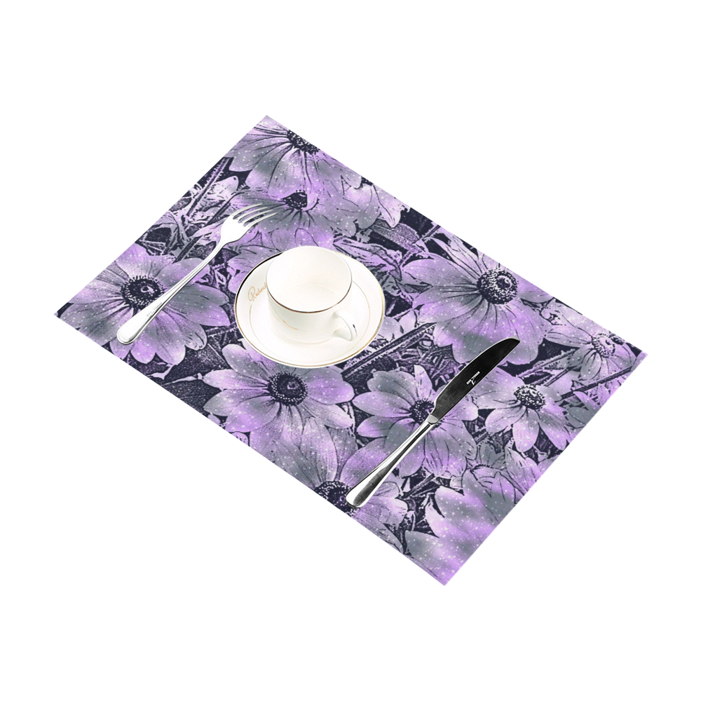 wonderful sparkling Floral B by JamColors Placemat 12’’ x 18’’ (Set of 2)