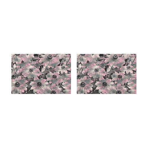 wonderful sparkling Floral A by JamColors Placemat 12’’ x 18’’ (Set of 2)