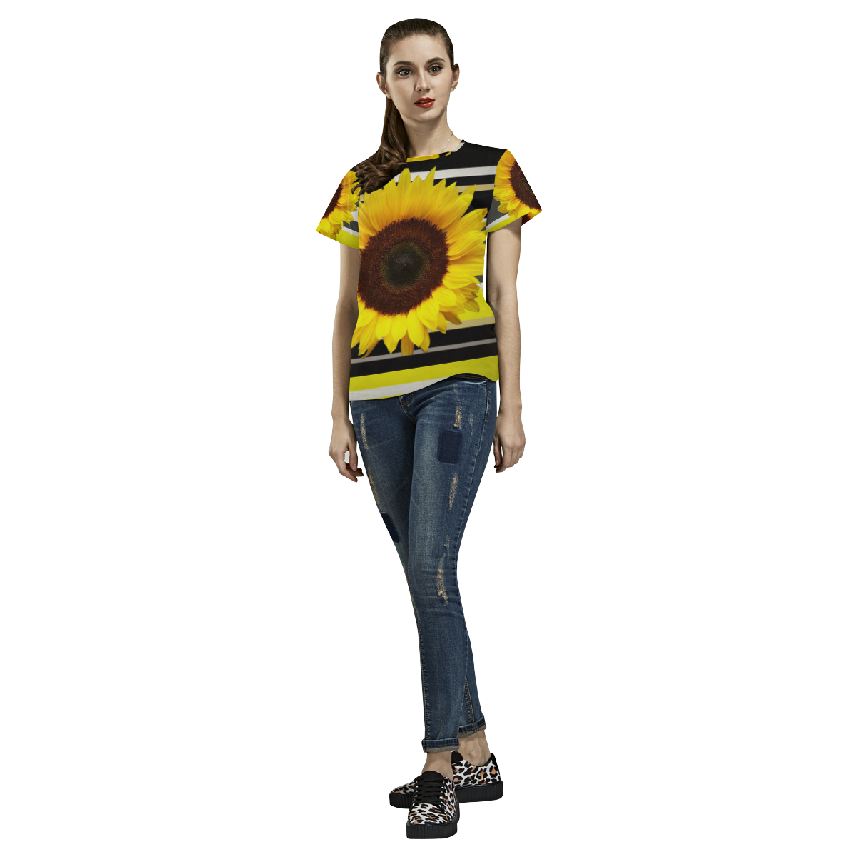 Sunflower All Over Print T-Shirt for Women (USA Size) (Model T40)