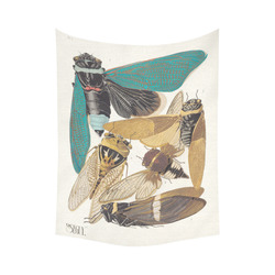 Eugène Séguy Art Deco Insectes 8b Cotton Linen Wall Tapestry 60"x 80"