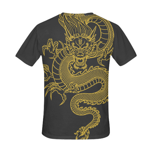 Golden Chinese Dragon All Over Print T-Shirt for Men (USA Size) (Model T40)