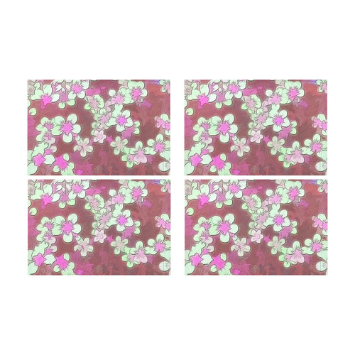 lovely floral 29 B by FeelGood Placemat 12’’ x 18’’ (Set of 4)