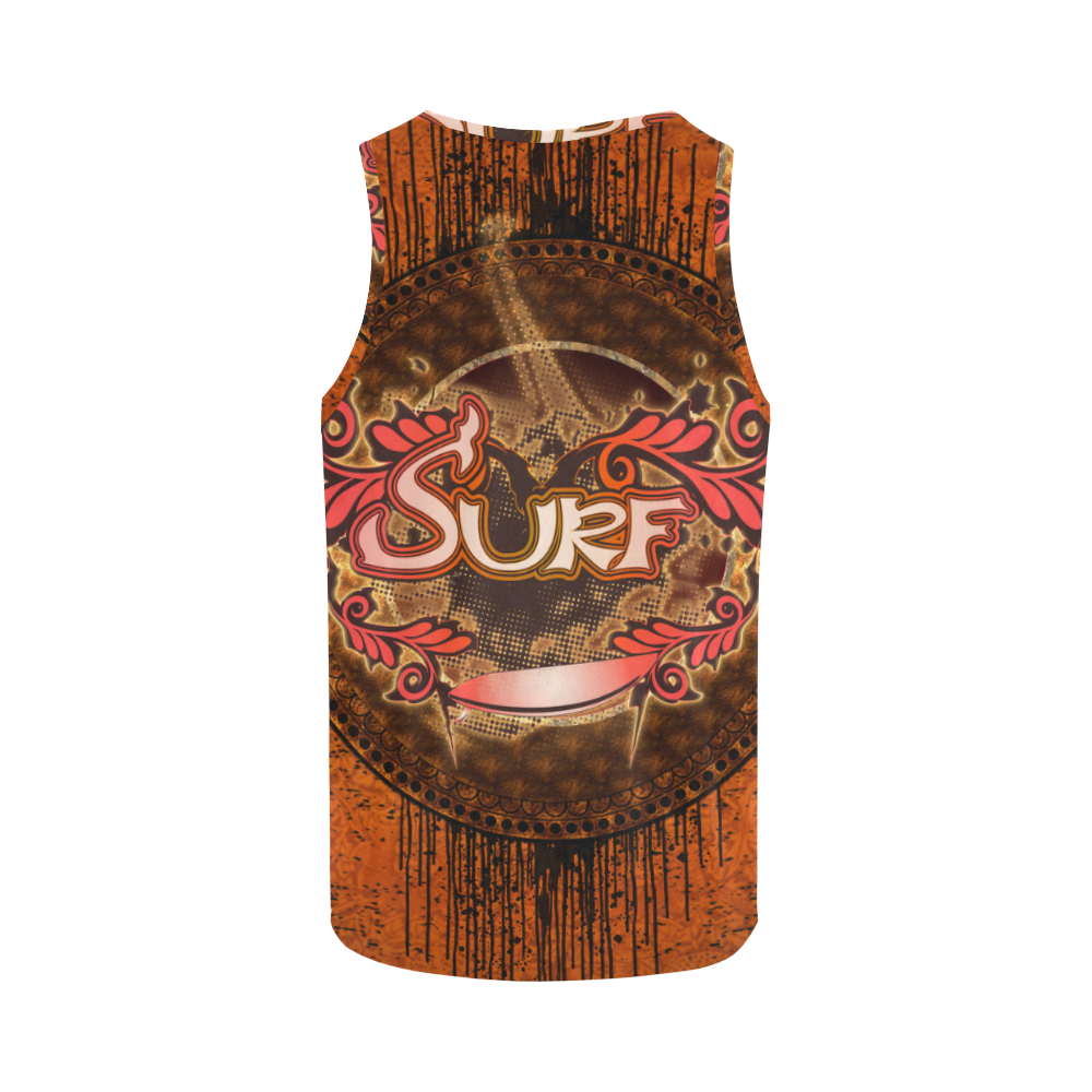 Surfing, surf design with surfboard All Over Print Tank Top for Men (Model T43)