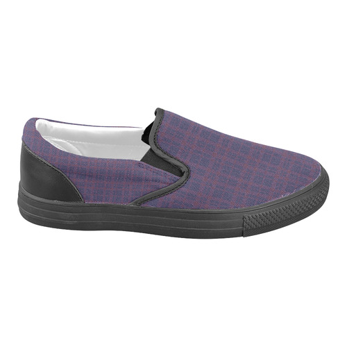 Purple Plaid Rock Style Slip-on Canvas Shoes for Men/Large Size (Model 019)