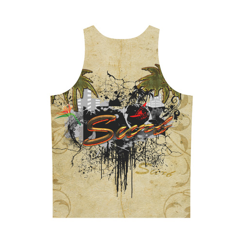 Surfing, surfdesign with surfboard and palm All Over Print Tank Top for Men (Model T43)
