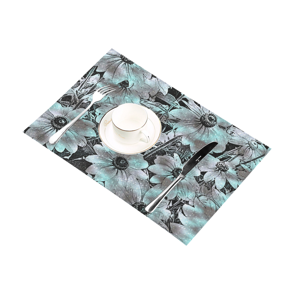 wonderful sparkling Floral C by JamColors Placemat 12’’ x 18’’ (Set of 6)