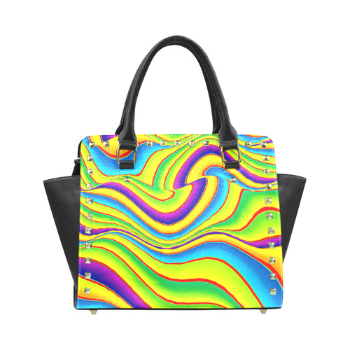Summer Wave Colors Rivet Shoulder Handbag (Model 1645)