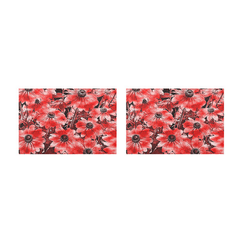 wonderful sparkling Floral E by JamColors Placemat 12’’ x 18’’ (Set of 2)