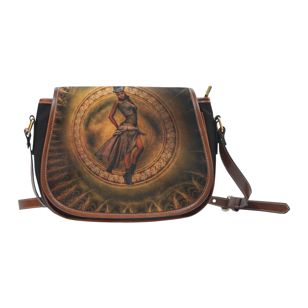 fantasy Steampunk Lady C by JamColors Saddle Bag/Small (Model 1649)(Flap Customization)