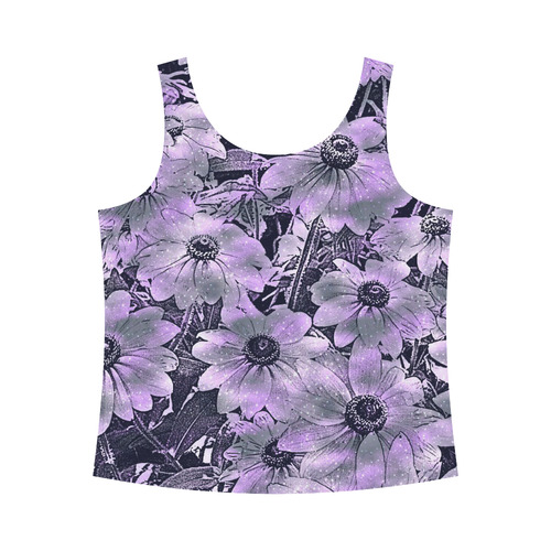 wonderful sparkling Floral B by JamColors All Over Print Tank Top for Women (Model T43)