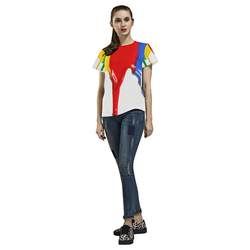 Colorful All Over Print T-Shirt for Women (USA Size) (Model T40)