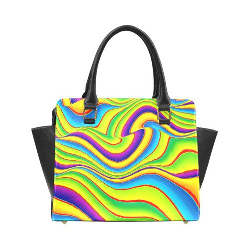 Summer Wave Colors Rivet Shoulder Handbag (Model 1645)