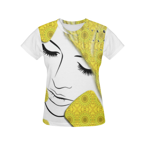 Yellow Dream All Over Print T-Shirt for Women (USA Size) (Model T40)